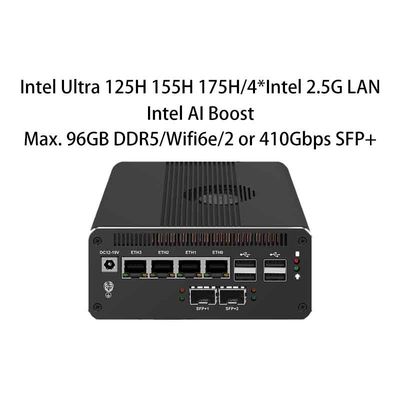 Buon prezzo Zynshield AI Mini PC Intel Ultra 125H 155H 185H Wifi6e 10G SFP+ 40G QSFP+ Max. 96GB DDR5 in linea